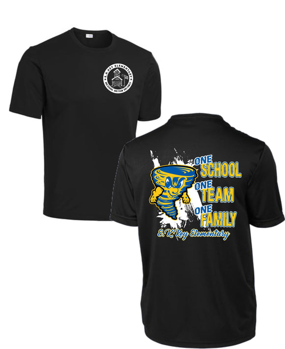 EK Key Spirit shirt WICKING BLACK SHORT SLEEVE POLY tee 2024-2025 FIRST ORDER