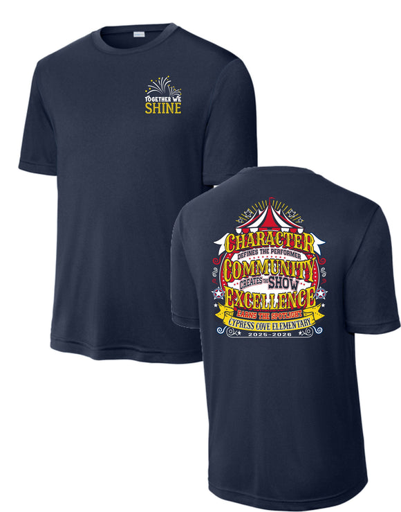 CYPRESS COVE SPIRIT 25/26 NAVY BLUE WICKING TEE ***SECOND ORDER***