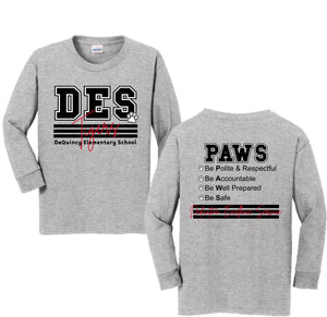 DEQUINCY ELEMENTARY SPIRIT THEME 25/26 SPORT GREY LONG SLEEVE **FIRST ORDER**
