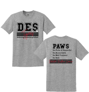 DEQUINCY ELEMENTARY SPIRIT THEME 25/26 SPORT GREY SHORT SLEEVE **FIRST ORDER**