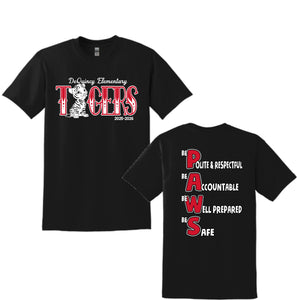 DEQUINCY ELEMENTARY SPIRIT SHIRTS 25/26 BLACK SHORT SLEEVE **FIRST ORDER**