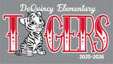 DEQUINCY ELEMENTARY SPIRIT SHIRTS 25/26 SPORT GREY SHORT SLEEVE **FIRST ORDER**