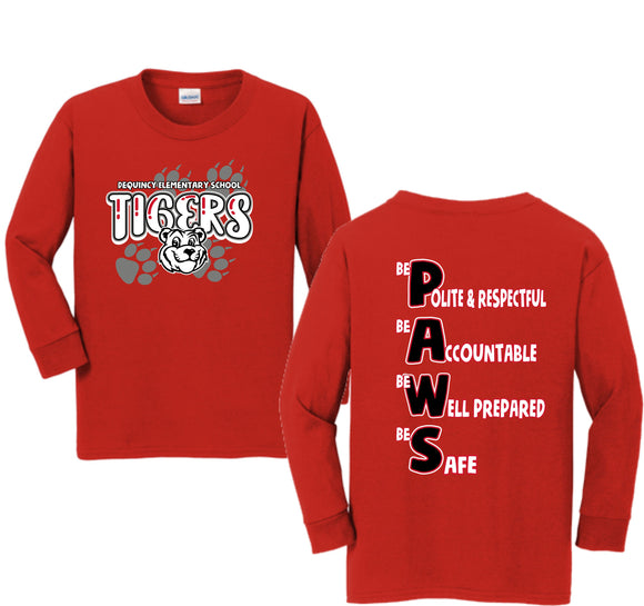 DEQUINCY ELEMENTARY SPIRIT SHIRTS 24/25 RED LONG SLEEVE **FIRST ORDER**