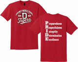 DEQUINCY MIDDLE SPIRIT SHIRTS 26/27 RED SHORT SLEEVE ***FIRST ORDER***