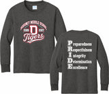 DEQUINCY MIDDLE SPIRIT SHIRTS 26/27 DARK HEATHER GREY LONG SLEEVE ***SECOND ORDER***