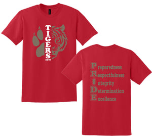 DEQUINCY MIDDLE SPIRIT SHIRTS 25/26 RED SHORT SLEEVE ***SECOND ORDER***