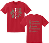 DEQUINCY MIDDLE SPIRIT SHIRTS 25/26 RED SHORT SLEEVE ***SECOND ORDER***