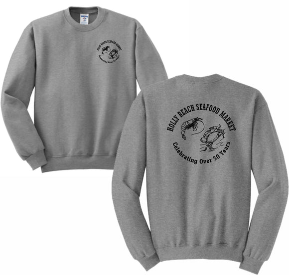 HOLLY BEACH SEAFOOD OXFORD GREY SWEATSHIRT