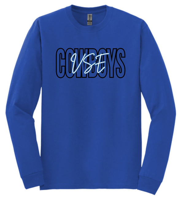 VSE 2025/2026 SPIRIT SHIRTS ROYAL BLUE LONG SLEEVE COTTON TEES ***SECOND ORDER***