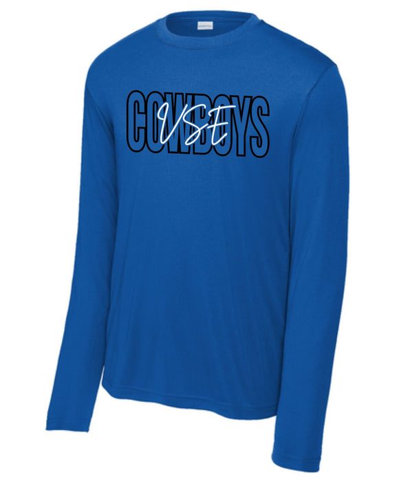 VSE 2025/2026 SPIRIT SHIRTS ROYAL BLUE LONG SLEEVE WICKING ***SECOND ORDER***