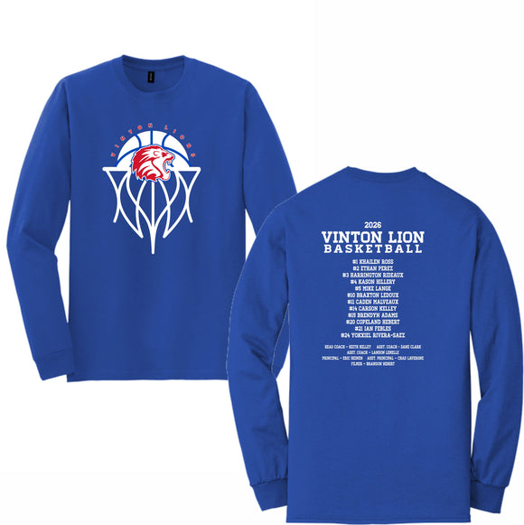 VHS BOYS BASKETBALL 2025-2026 ROYAL BLUE COTTON LONG SLEEVE