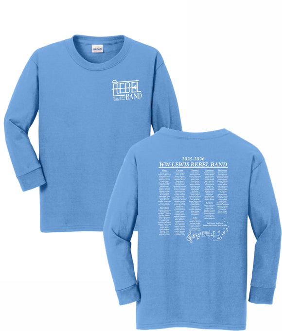 WW LEWIS BAND LONG SLEEVE CAROLINA BLUE 50/50 TEE 2025/2026