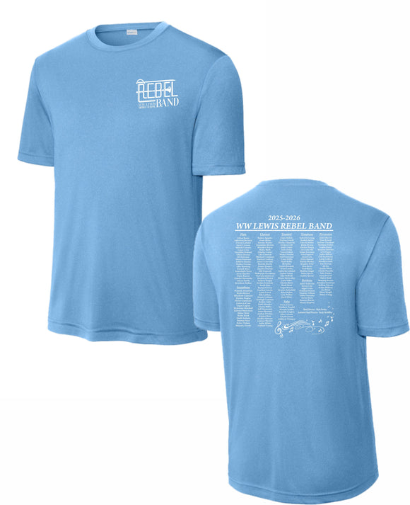 WW LEWIS BAND SHORT SLEEVE CAROLINA BLUE WICKING TEE 2025/2026