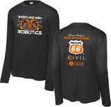WESTLAKE ROBOTICS BLACK WICKING PERFORMANCE LONG SLEEVE TEE 2026